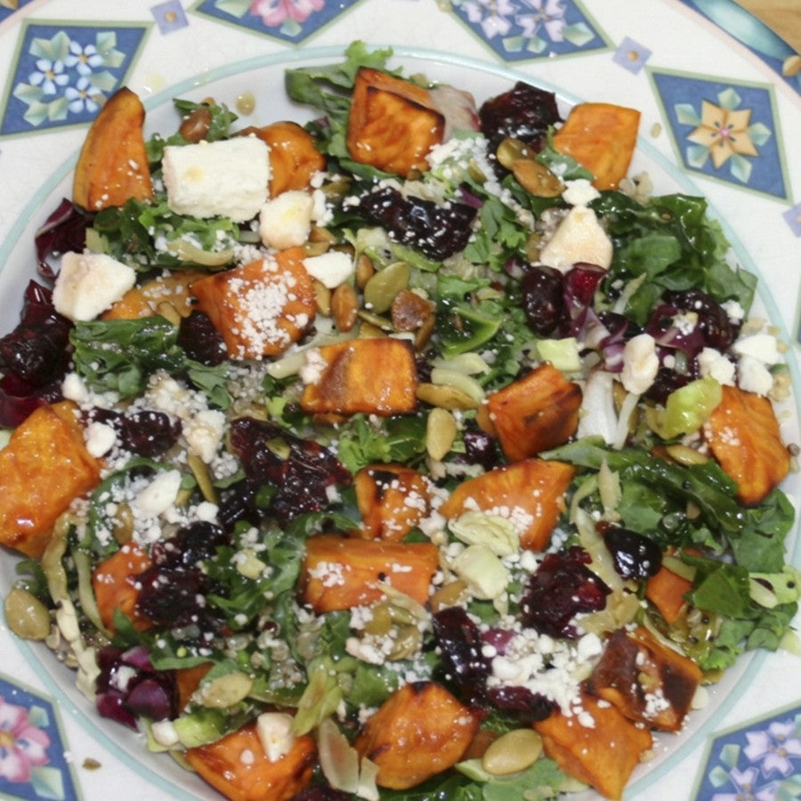 Roasted Sweet Potato, Kale, and Quinoa Salad