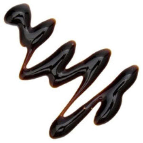 A brown squiggle of Aceto Riserva Balsamic Vinegar on a white background.