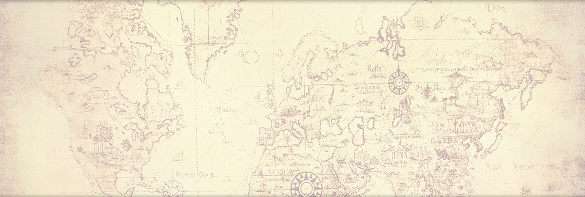 Faded sketched out world map.